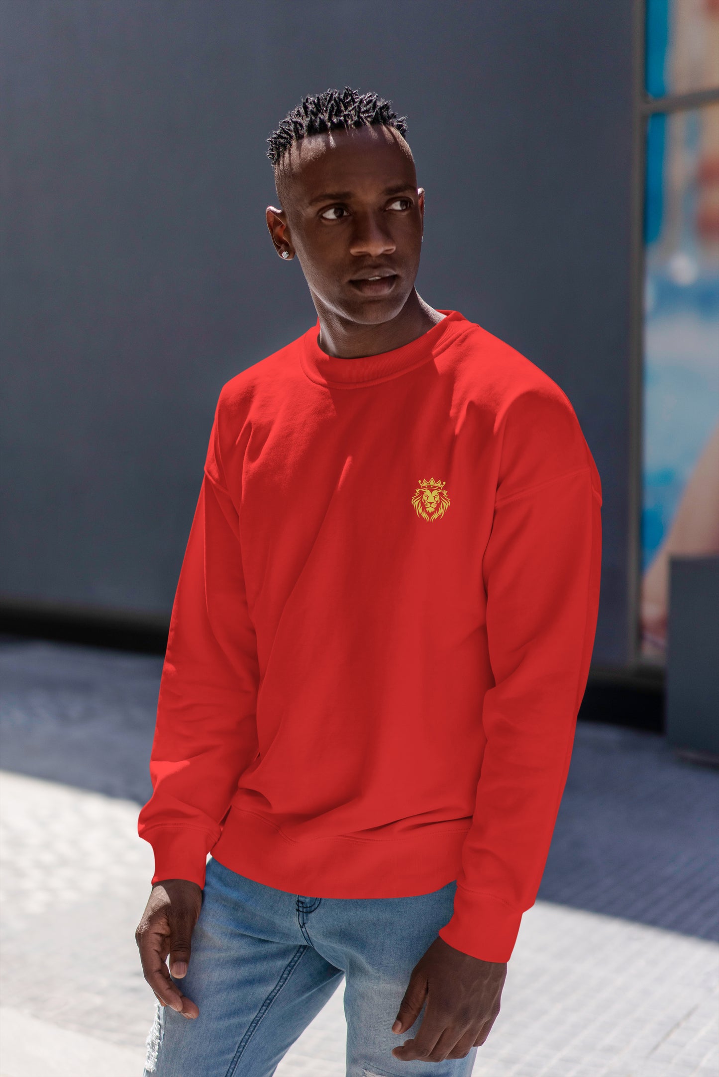 Red Crew Neck Sweatshirt
