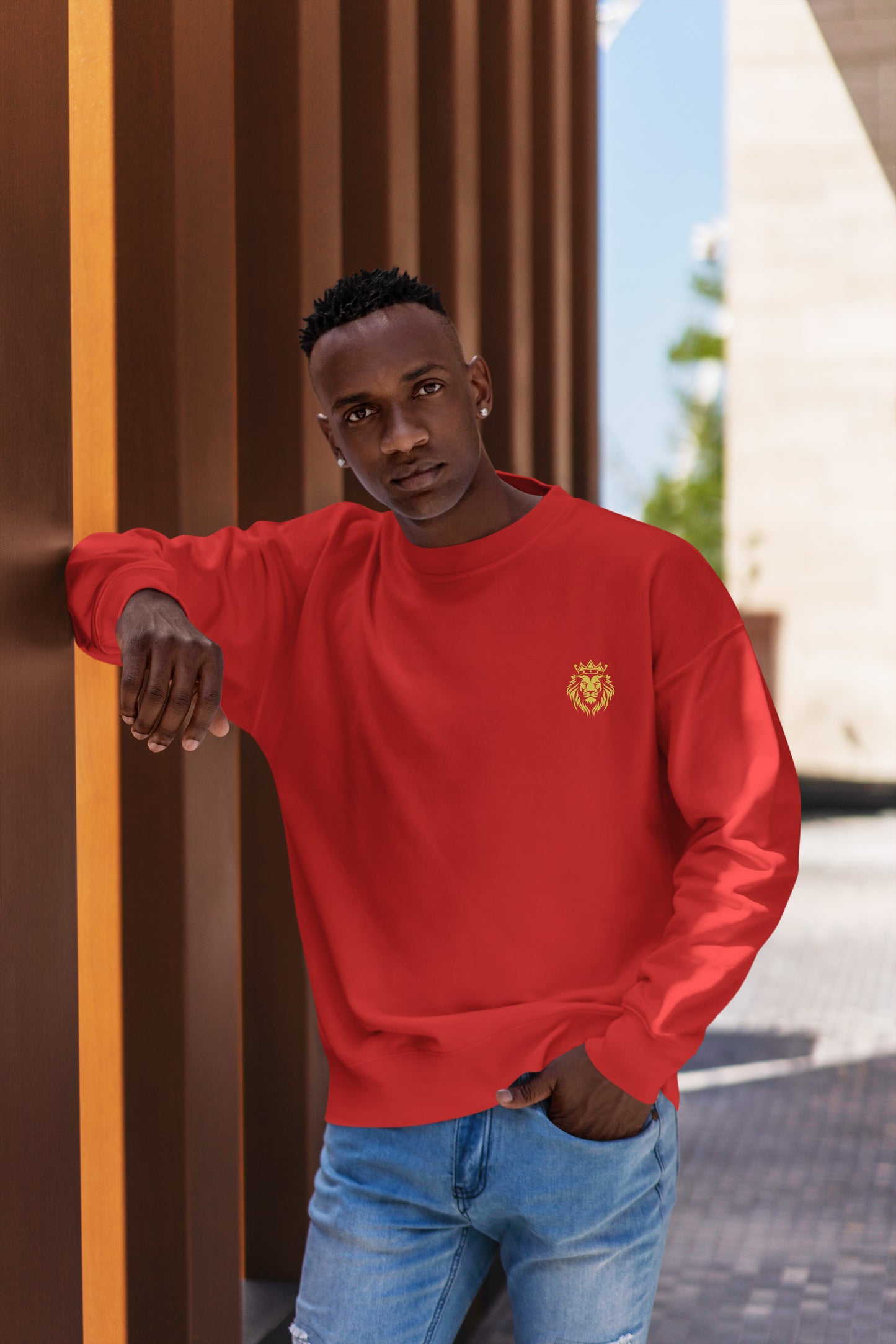 Red Crew Neck Sweatshirt