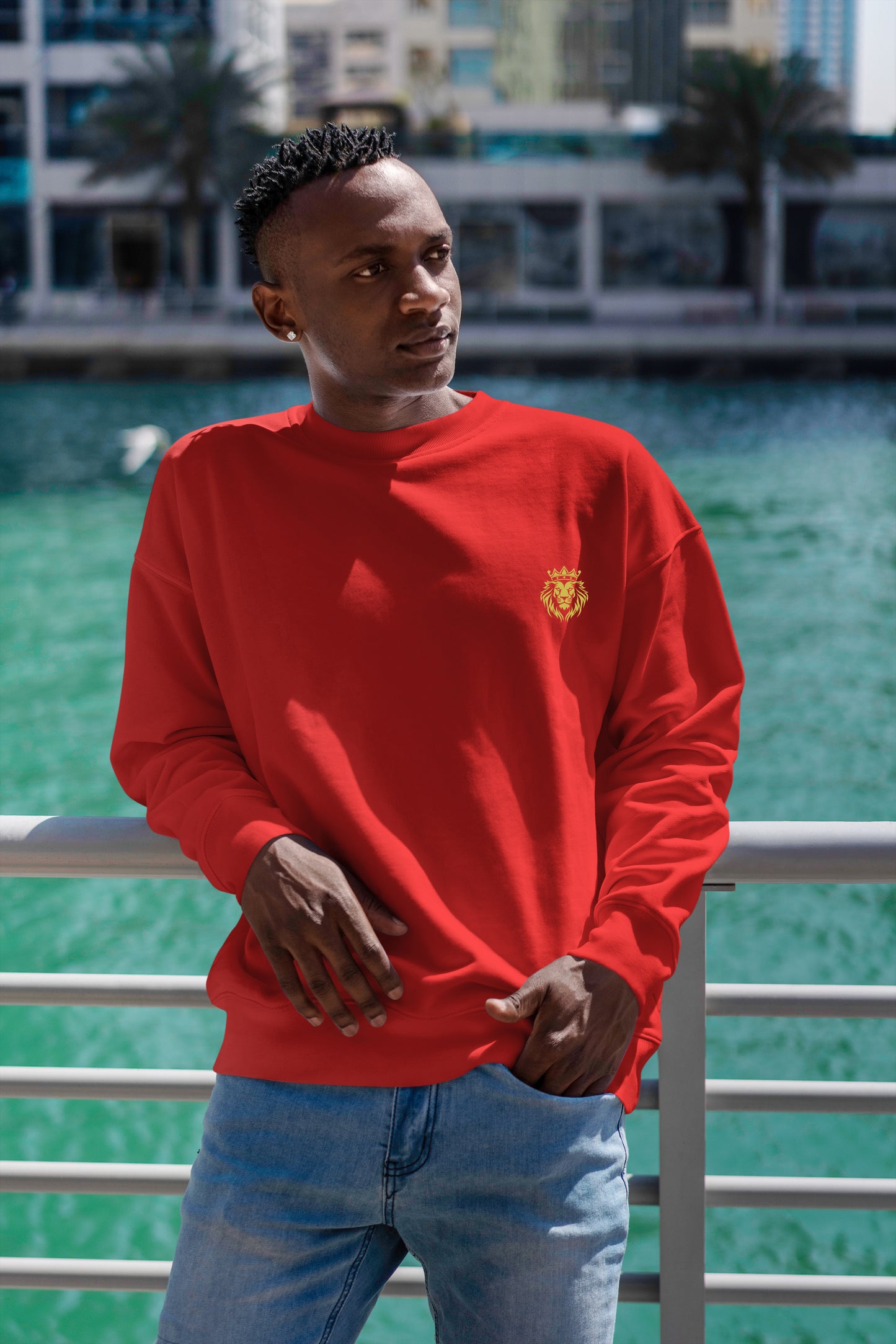 Red Crew Neck Sweatshirt