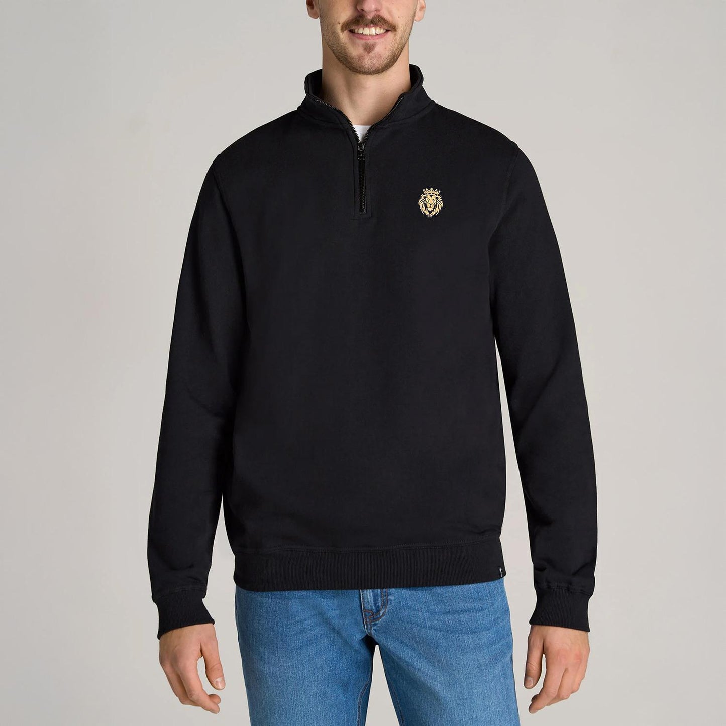 Black Mock Neck Fleece Sweater
