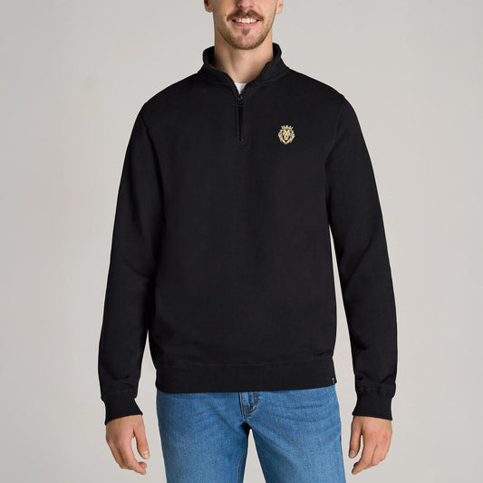 Black Mock Neck Fleece Sweater