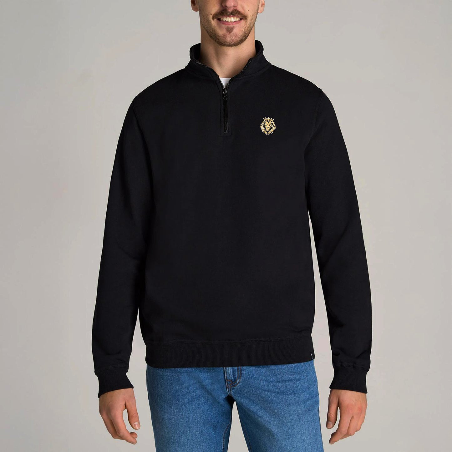 Black Mock Neck Fleece Sweater