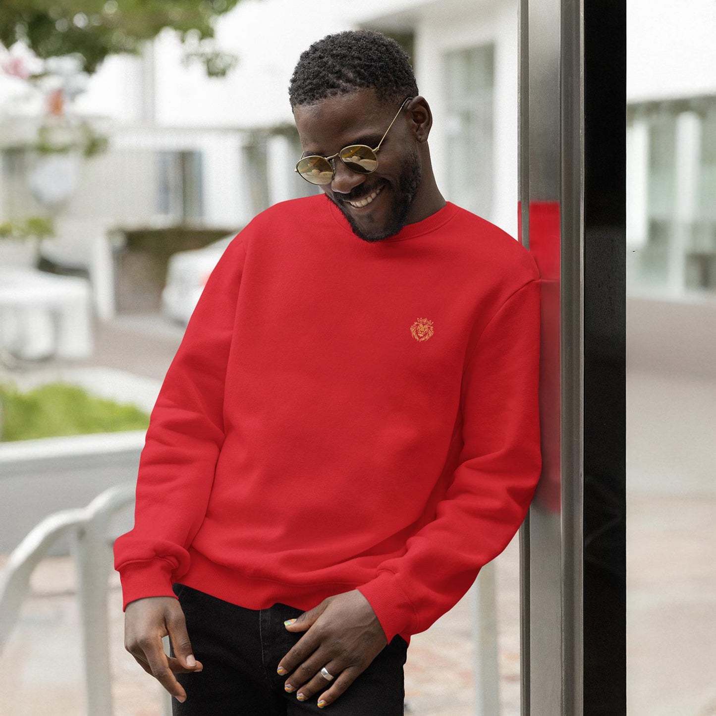 Red Crew Neck Sweatshirt